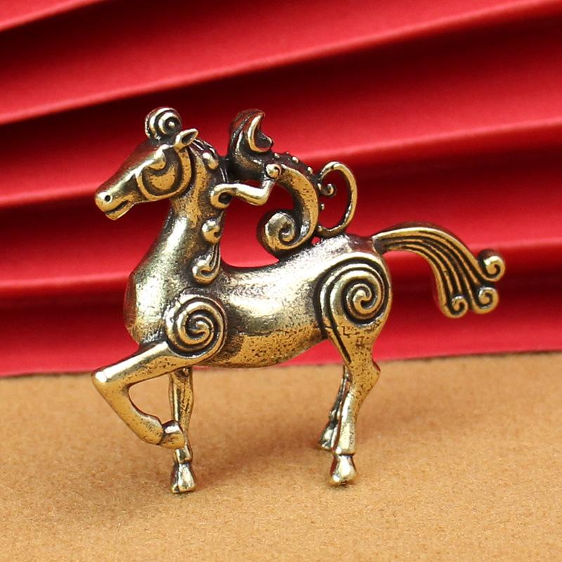 Metal Horse Figurine, Solid Desktop Decorative Craft, Antique Bronze Miniature Model Of The Twelve Zodiac Animals.