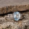 Xiaohongshu S925 Sterling Silver Inlaid Natural Topaz Citrine Ring Women'S Fashion Treasure Earrings