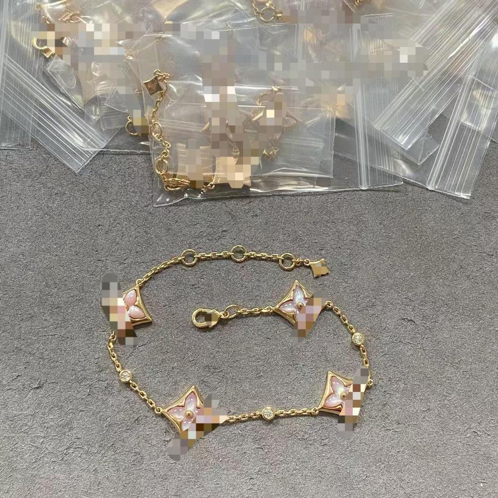 Luxusní sada náhrdelníku a náramku LV Clover & Flower z perleti