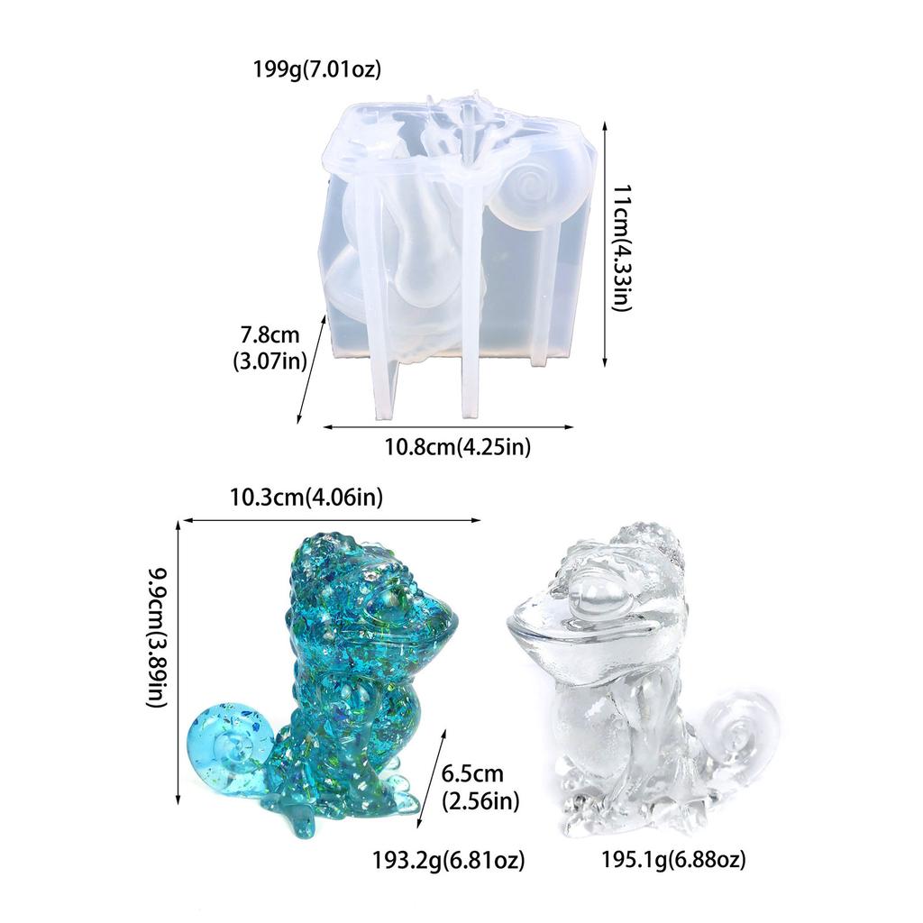 3D Lizards Silicone Mold DIY Handmade Home Arts Decoration Ornament Epoxy Resin Mold Animal Making Plaster Mould