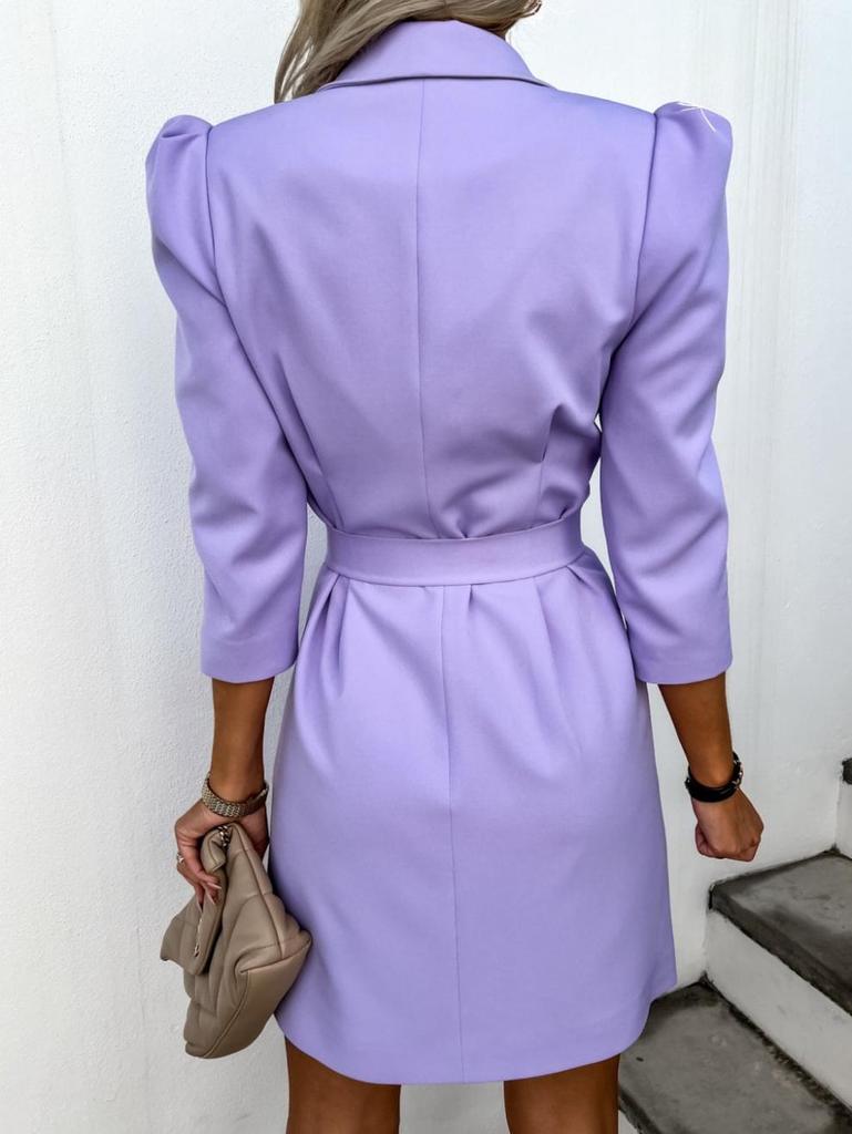 2023 Double-Breasted Lapel Suit Jacket Dress with Belt