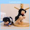 Plush Dachshund Dog Keychain With Tie Design For Girls Bag Decoration And Gift