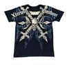 Moda estiva uomo europea e americana stampa teschio con lettere T-shirt comoda e traspirante con scollo rotondo top da esterno per strada