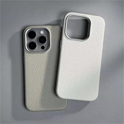 Luxuriöse kabellose Ladehülle aus MagSafe-Leder für iPhone 14pro 16 pro max 14 15 13 pro 12, schützende Hartschale mit Legierungslinse