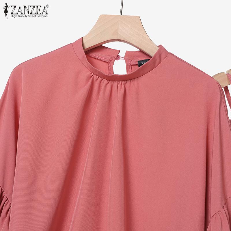 ZANZEA Women Long Sleeve Blouse and Dress Summer Two Piece Suit Sets