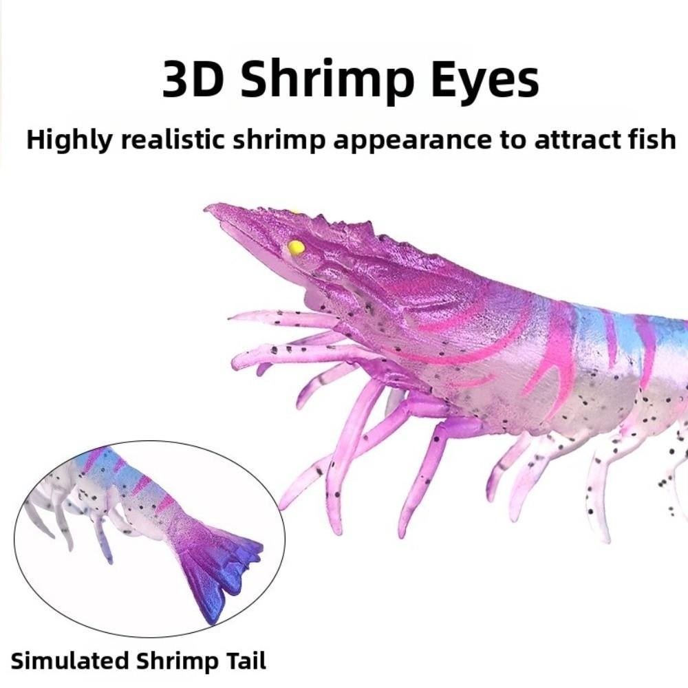 9.5cm 4.5g Soft Fishing Lure Hookless Prawn Fishing Bait Shrimp Fishing Lure  For Trout Fishing
