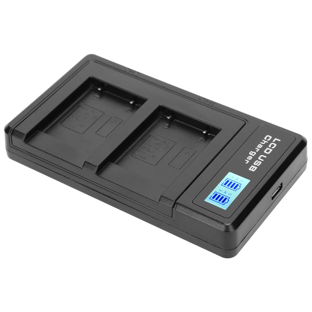 Portable Camera Battery Charger for LI‑40B USB Camera Dual Charger with LCD Display
