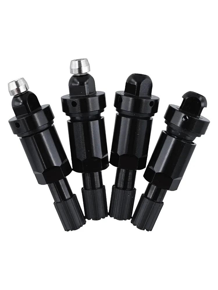 Pro Tesla Pro Sada pro výměnu ventilků pneumatik TPMS Hliníkový dřík ventilku Kovové a gumové těsnění Zajišťovací matice 4ks Černá
