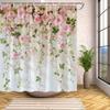 1pc Cascading Floral Arrangement with Pink And White Roses Polyester Fabric Shower Curtain for Bathroom Decoration Elegant And R