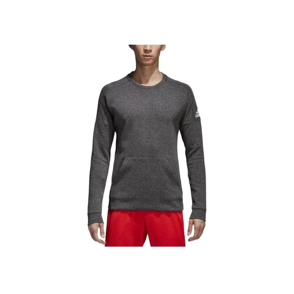Adidas Id Stadium Solid Color Casual Crew Neck Pullover Long Sleeve Sweatshirt Men Sweatshirt Dark-Gray CG2098