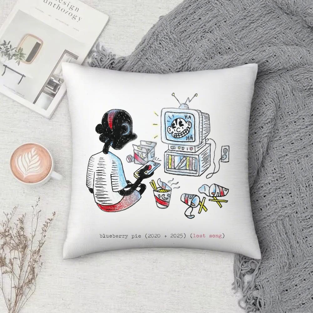 Hip Hop Music Lil D-Darkie Pillow Case Square Double-Sided Printing Short Plush Sofa Cushion Cover Bedroom Bedside Pillow