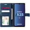 Coque de protection - BOOLING - pour Samsung Galaxy A25 5G - Cuir Synthétique - Bleu Marine - Avec Porte-Cartes