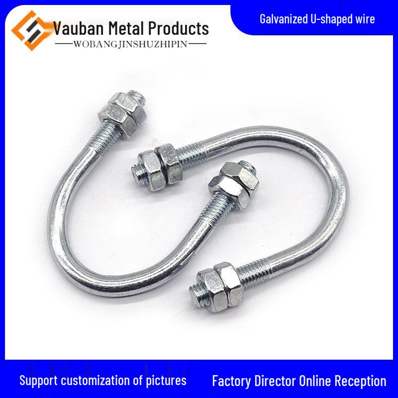 Galvanized High-Speed Rail U-Bolt Clamp Set M6*DN15