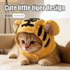 Cat Tiger Hat Cute Plush Tiger Hat with Ears Warm Adjustable Pet Hat with Ear Holes for Kittens Small Dogs Party Cosplay Photo Prop