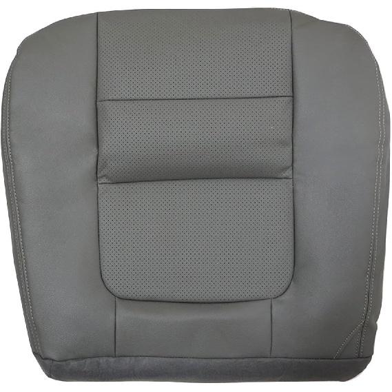 Priprilod Driver Side Bottom Perforated Microfiber Leather Replaement Seat Cover Gray Fit for Ford F250 F350 Lariat 2001