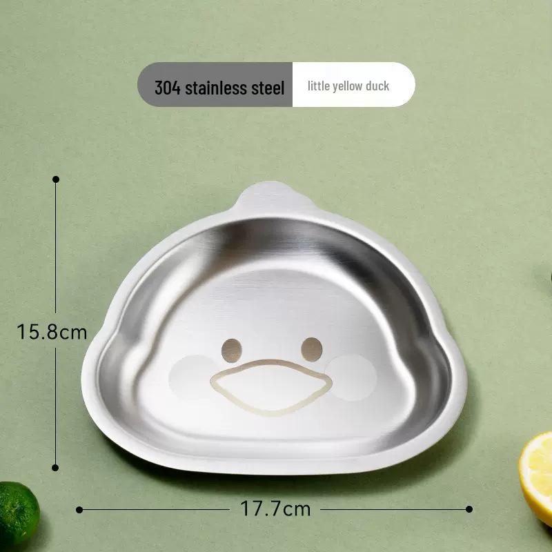 Piatto da Cena Cartoon - Acciaio Inossidabile 304 Stoviglie per Bambini Vassoio per Cibo per Scuola Materna