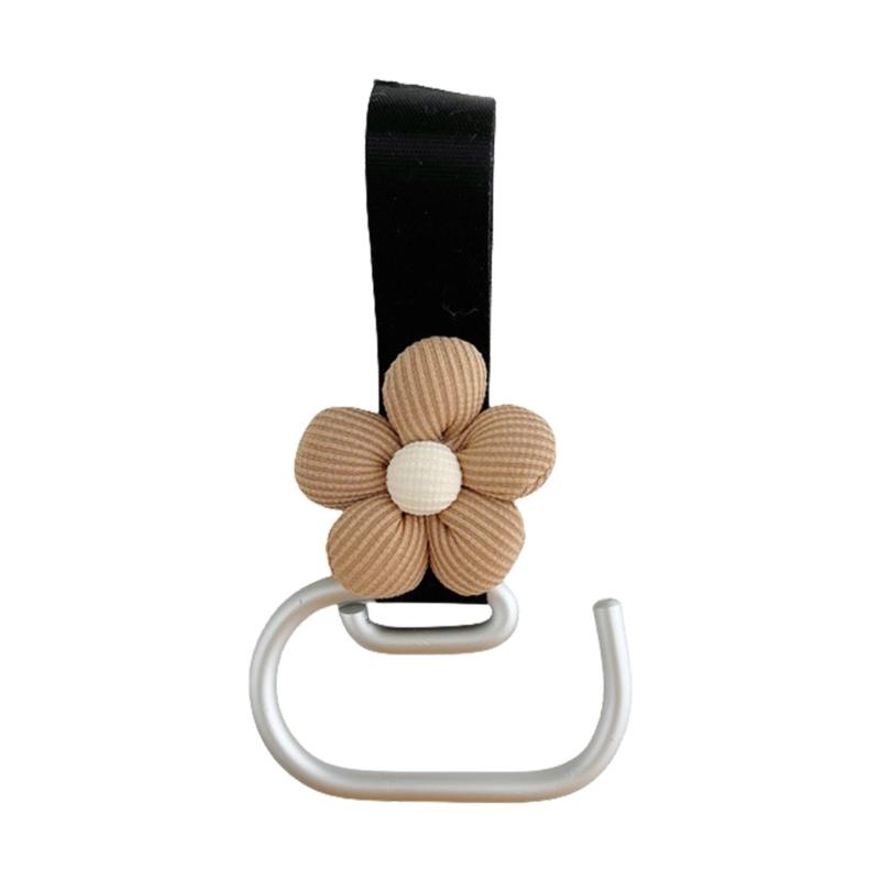 

Baby Pram Hook Hanging Organizer for Hanging Diaper Bag Purse 360 Degree Rotating Multifunction Flower Pushchair Holder кофейный