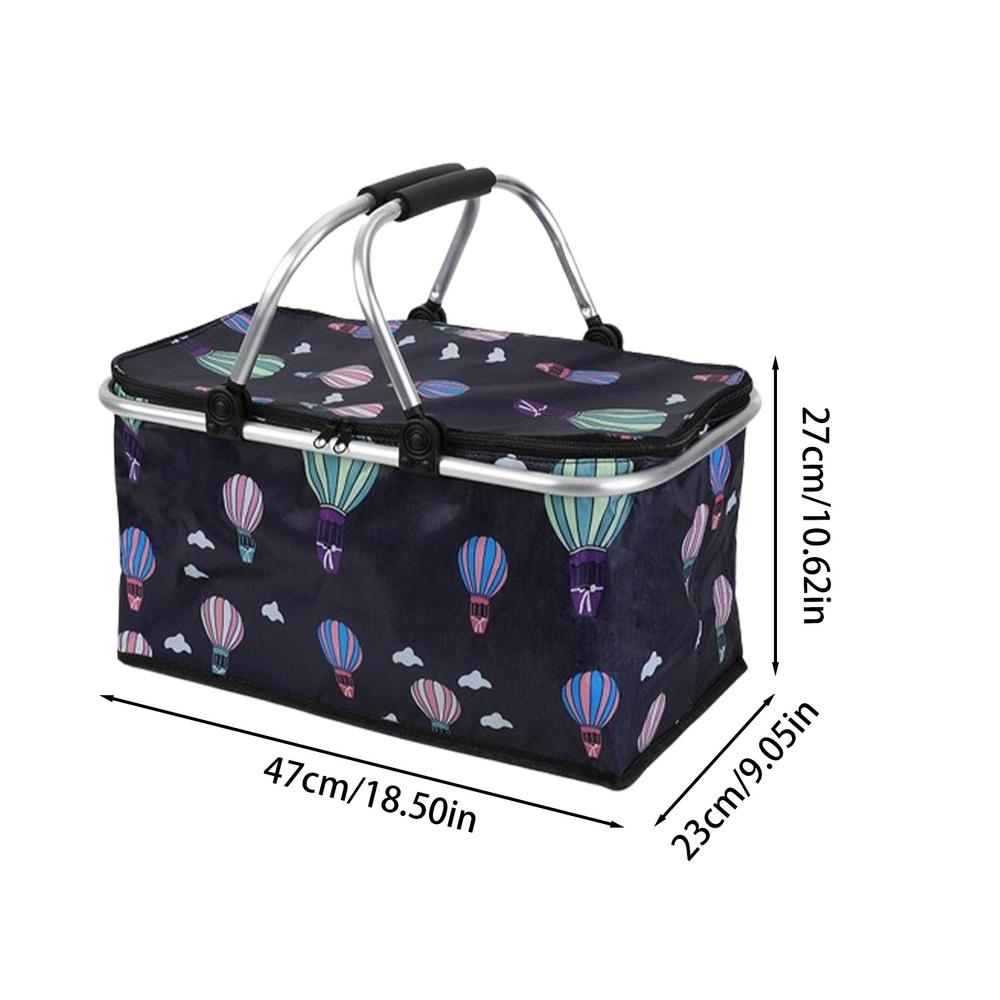 Multi-functional Picnic Basket Large-capacity Heat Preservation and Cold Box Portable Foldable Fruit Basket Ice Bag for Outdoor