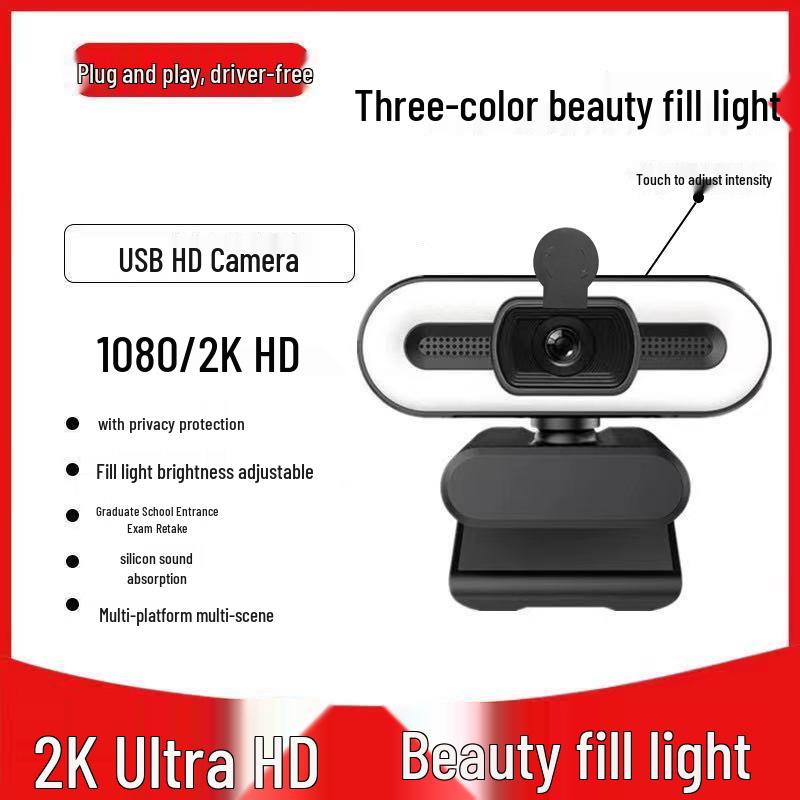 B11 4K Autofocus Webcam with Fill Light for Streaming & Conferences