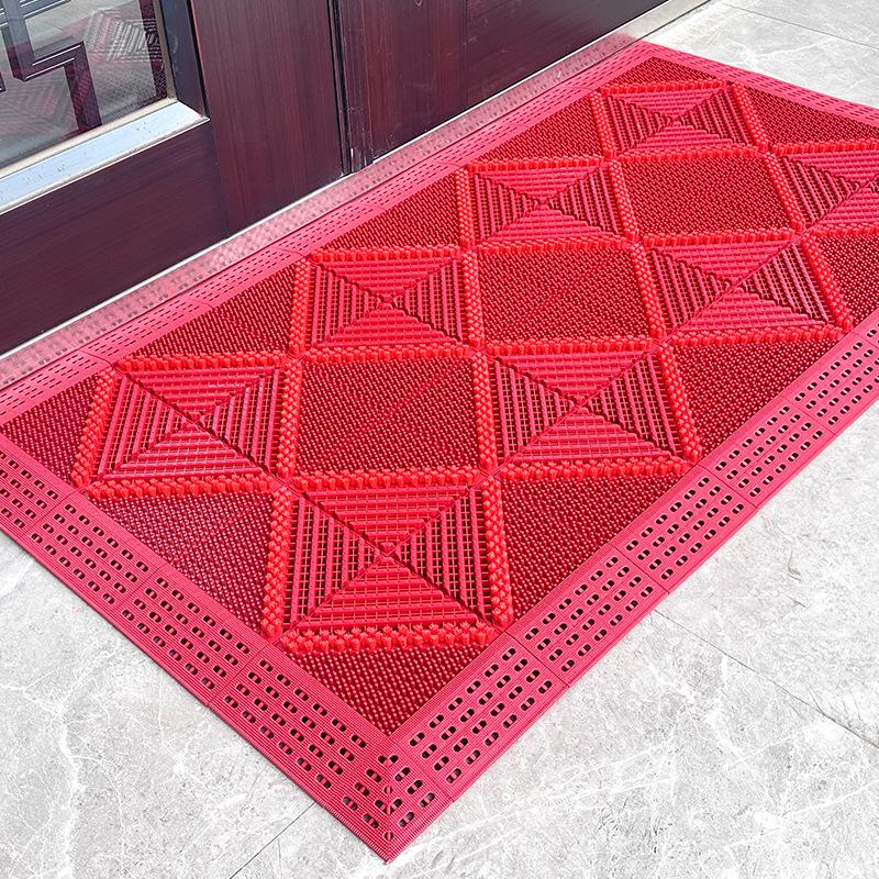 Red Wear-Resistant Splicing Floor Mat for Entrances