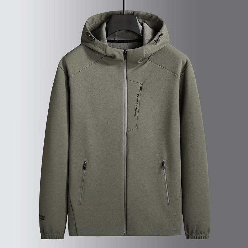 Dibenze Men's Plus Size Casual Hooded Jacket