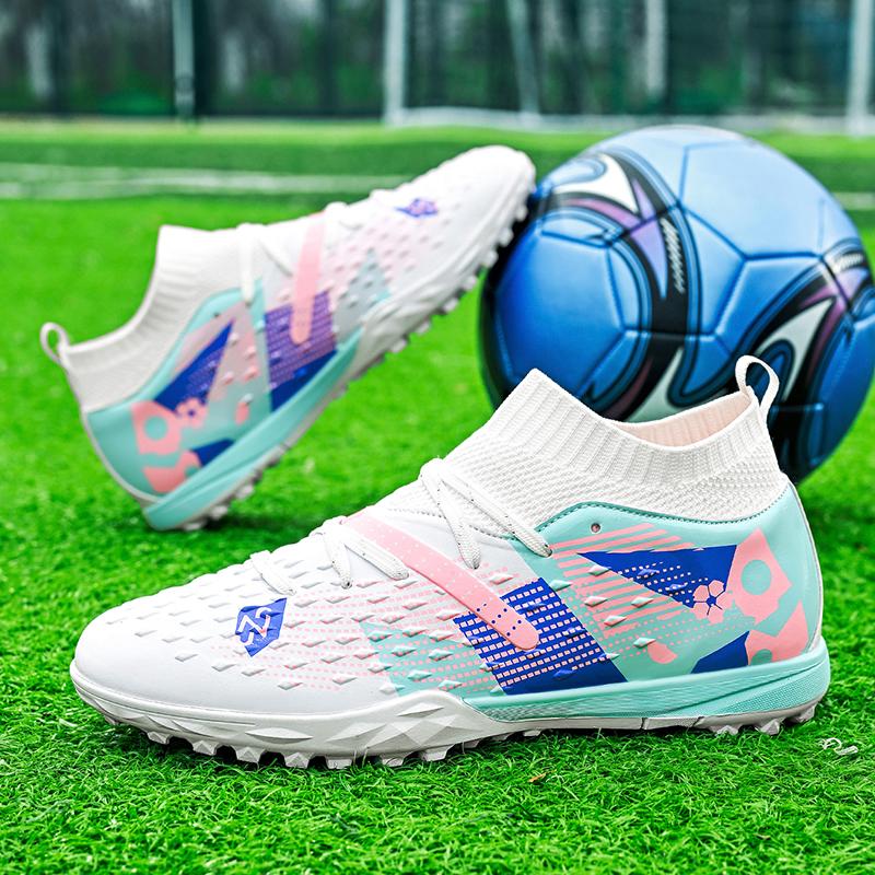 

New Gentlemen Football Boots for s Breathable Athletic Training Soccer Shoes Cleats Sport Outdoor TF Futsal Match Turf Grass Drop Shipping 41 белый