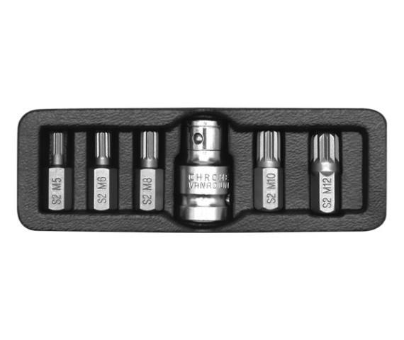 Spline screwdriver bits, set of 6 / YT-0414 / YATO