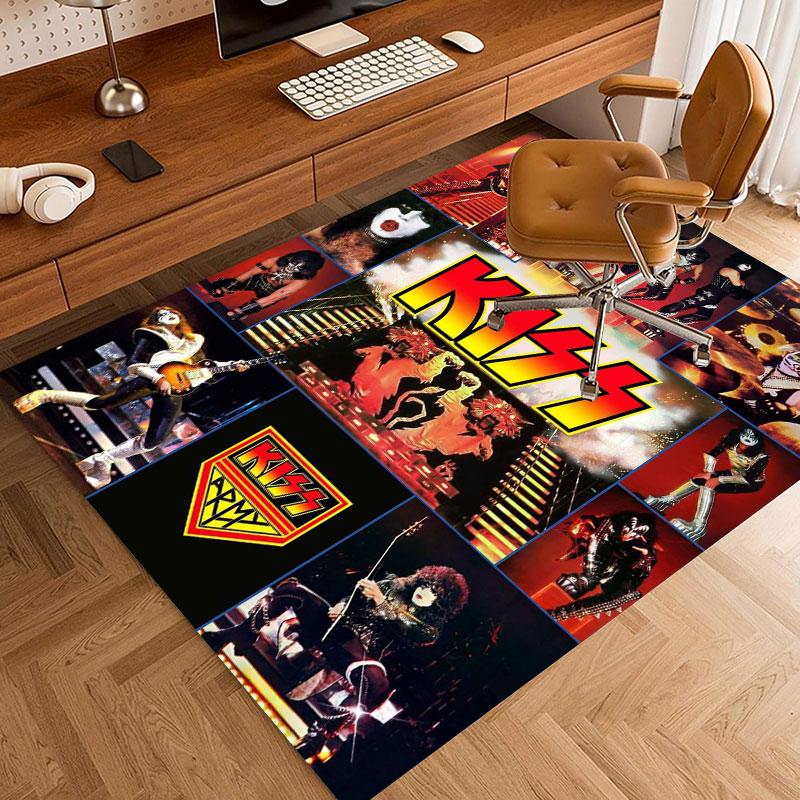 KISS rock band Carpets and Rug 3D Printing Carpet Floor Mat Living Room Bedroom Large Area Soft Carpet-JM006
