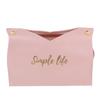 Tissue Bag Artificial Leather Vintage Kitchen Paper Towel Box Container for Office HomePink