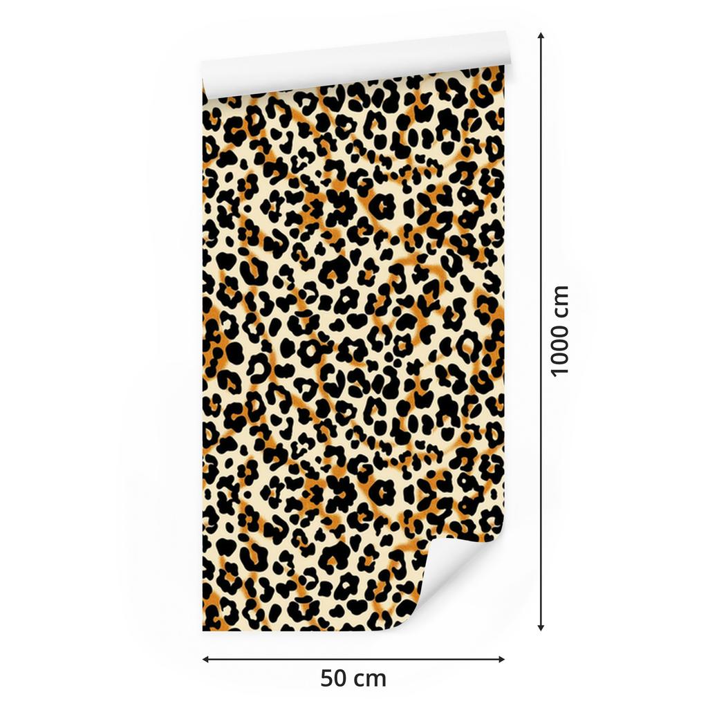 Animal Skin Wallpaper Brown, Ochre and Beige for Living Room and Bedroom 50x1000