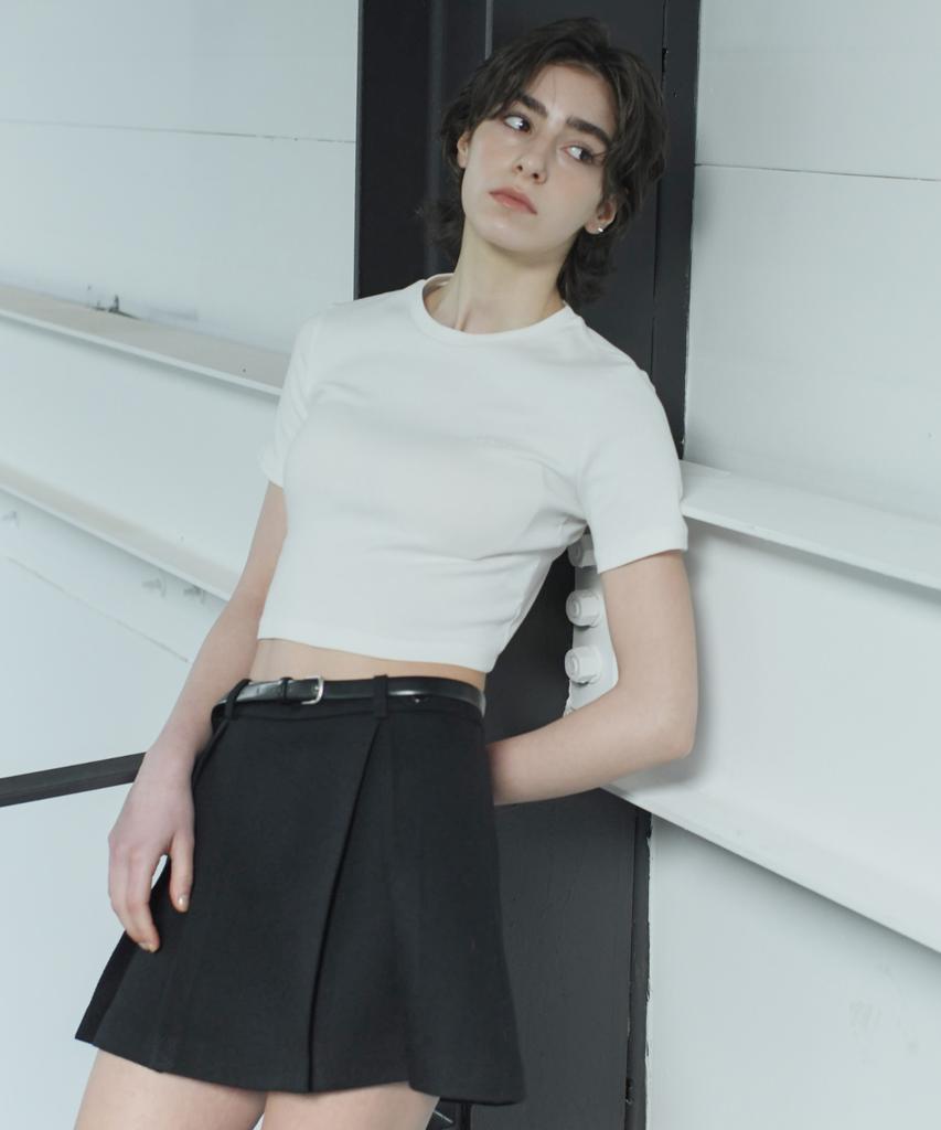 DENOAH Pring Crop Short Sleeve Tee (White)