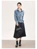High-Quality Nanyou Retro Bleached Lace-Up Denim Shirt - Early Spring Long-Sleeved Top
