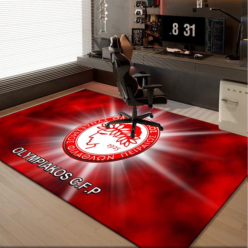 1PC rug Olympiacos Fc Team Crest Carpet, Chair Rug,Area Rug for Office Bedroom living rooms bedroom, Doormat decor Christmas fan gifts
