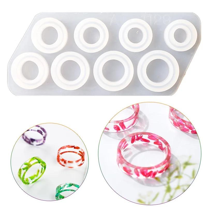 8Pcs Assorted Sizes Ring Silicone Mold For Resin Jewelry Resin Casting Mold US Size 5-12