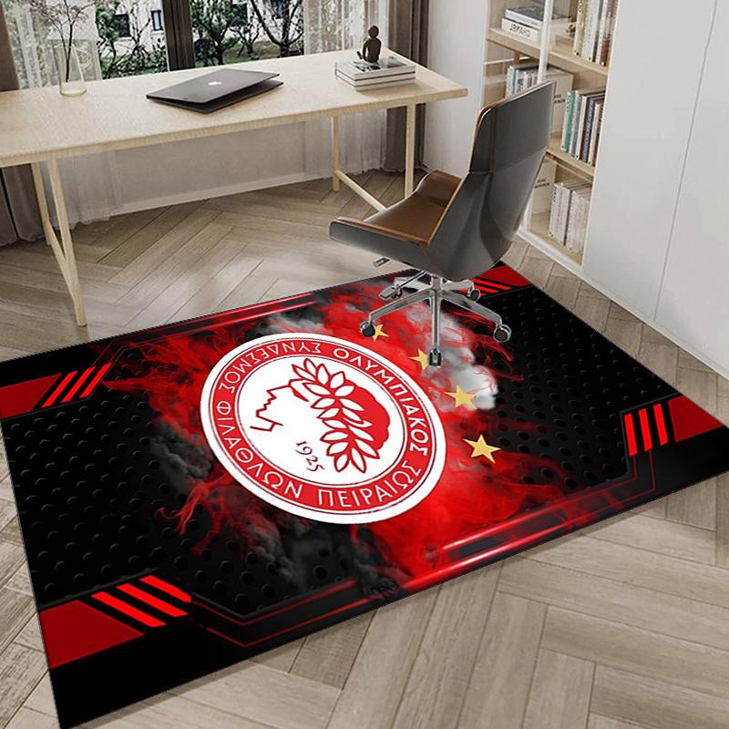Olympiacos Fc: Red And Black Pride Area Rug Office rug, Chair Rug, Decor Carpet Livingroom bedroom Mat, Large Size Fan gifts Christmas gifts