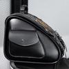 Retro Punk Motorcycle Seat Bag Strong PU Leather Waterproof Tool Storage Easy Mount Side Bag for Bike Riding