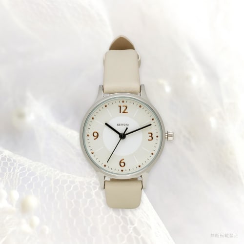 Fieldwork Women's Analog Watch with Leather Strap, Cute and Easy to Read, White, Karamaru JN011-1