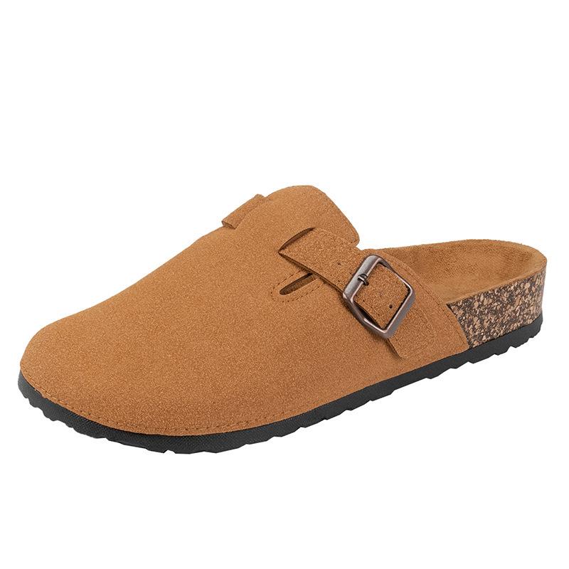 

Унисекс Плюс-сайз Тапочки с закрытым носком в европейском стиле на толстой подошве для ношения на улице 40/41 коричневый