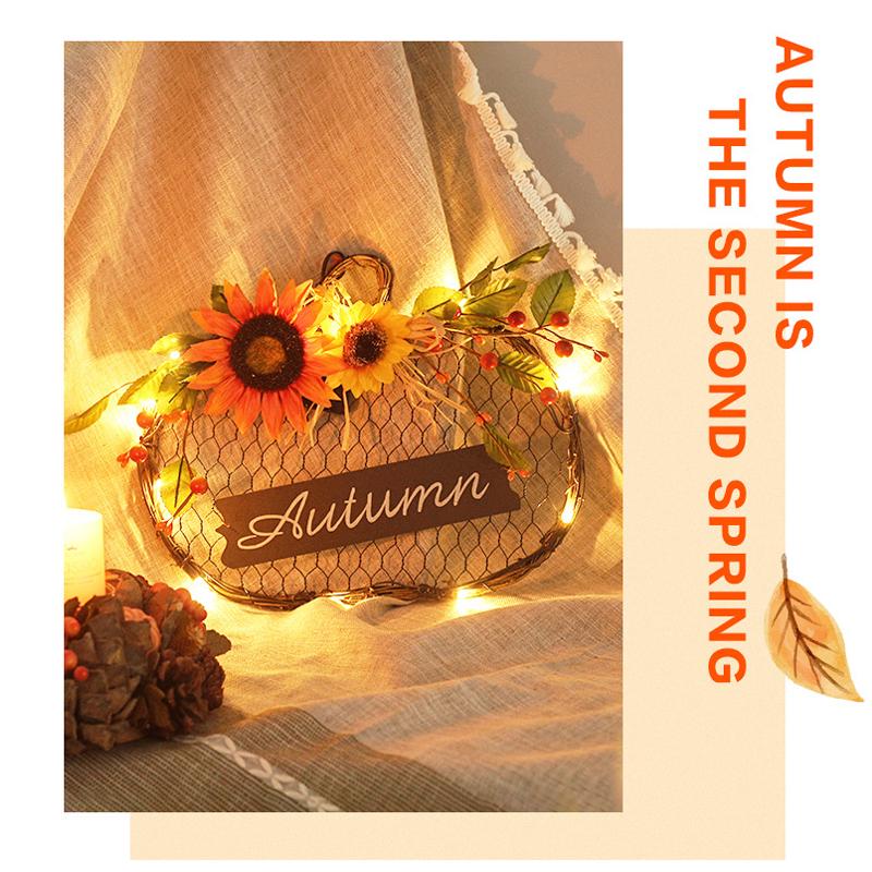 Pumpkin Wooden Sign Decoration Sunflower Festival Halloween Decoration Garland Home Wall Door Decoration