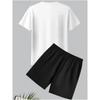 Fashionable Short Sleeve T-Shirt and Shorts Set for Outdoor Activities, Street Motorcycle Riding, Beach Travel, Sun Protection, Festival Parties