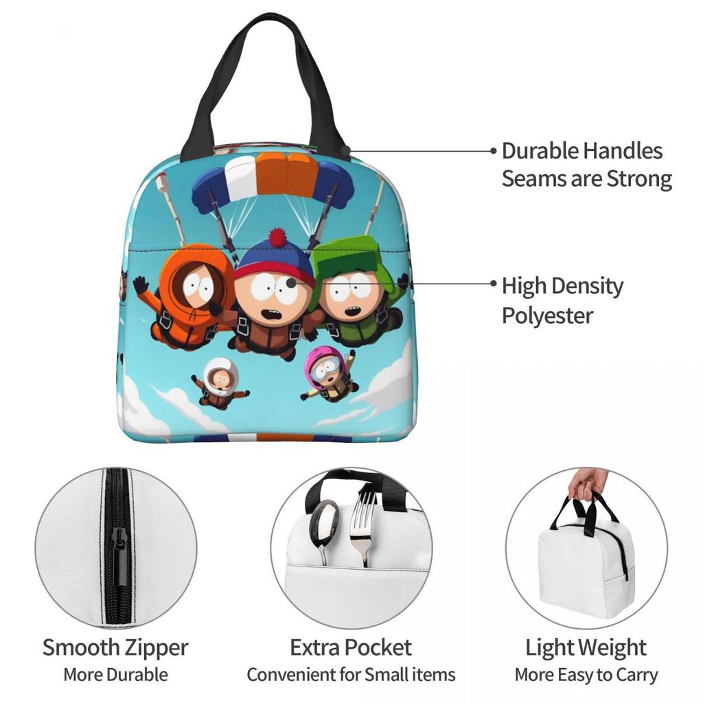Southpark TV Show 2025 Thermal Insulated Lunch Bag for Work Portable Bento Box Thermal Cooler Lunch Boxes