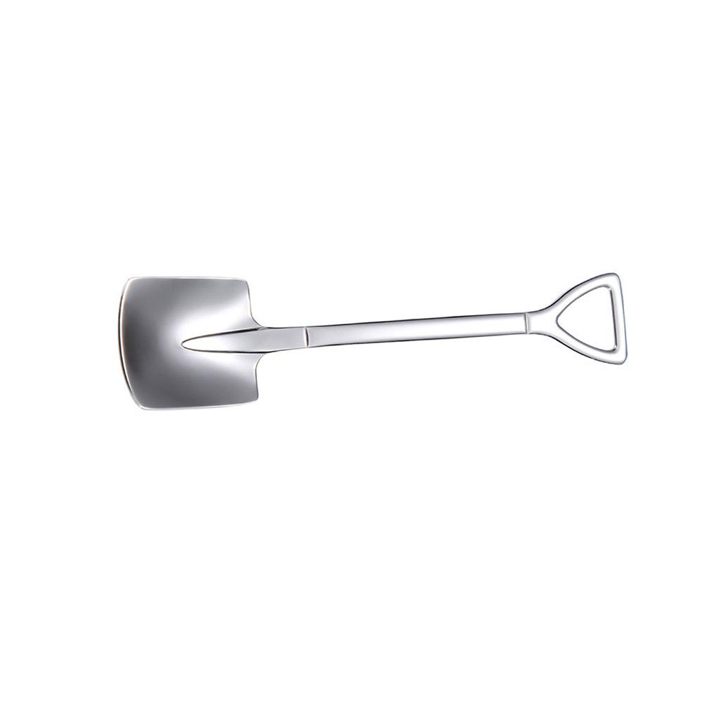 Dessert Spoon Spade Head Design Stainless Steel Ice Cream Fruit Dessert