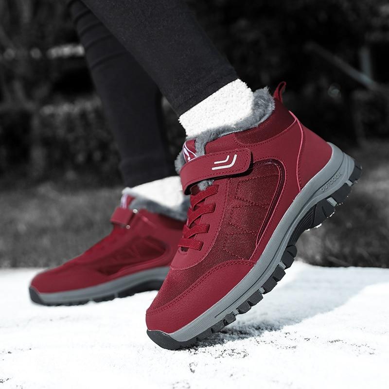 Herren High-Top Winter Outdoor Warme Baumwollschuhe Damen Lässige Rutschfeste Wanderschneestiefel Klassische Plüsch Wildleder Halbschuhe Unisex