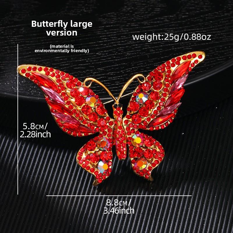 Vintage Crystal Diamond Butterfly Brooch Women's Premium Sense Animal Insect Brooch Clothing Accessories Eco-Friendly Brooch