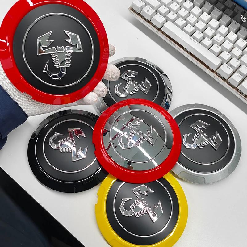 4pcs 133mm Car Wheel Center Hub Caps Emblem Badge for Fiat Abarth 500 500X Marea Multipla Punto Scorpion Ducato Goods Styling
