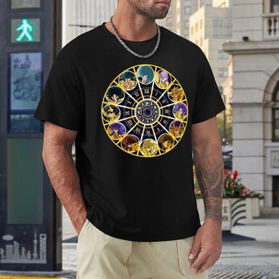 Saint Seiya Santos de Oro A la Venta Camiseta Top Deportivo Fresco Camiseta Hipster Fitness Friki Talla Eur