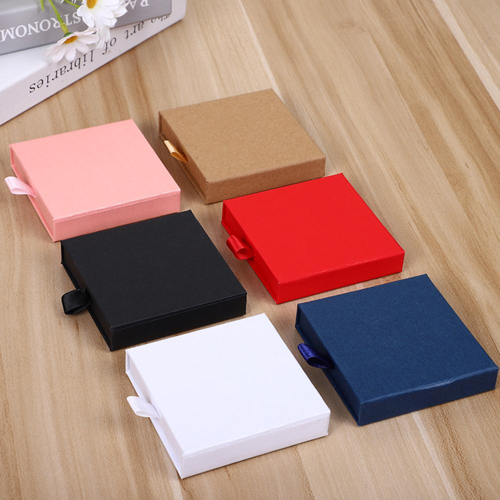 Thick Kraft Paper Drawer Jewelry Set Packaging Box Ring Necklace Bracelets Earring Gift Case Container With Sponge Inside