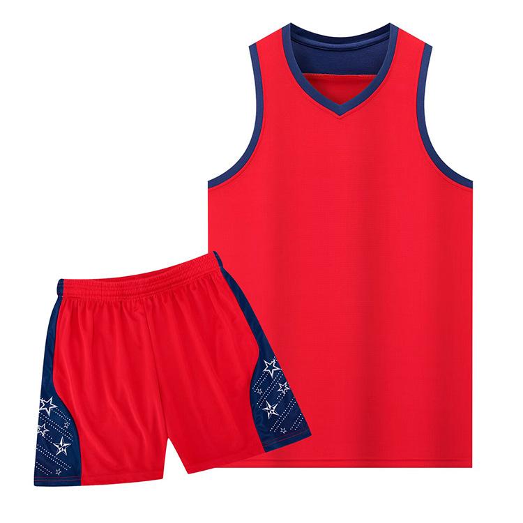 

Basketball Suit Men S Game Sleeveless Breathable Sports Adult Children S Training Suit Jersey Printing Number Summer 3XS красный