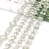 10Yards Rhinestone Sparkle Crystal Diamond Flower Leaf Rhinestone Chain Clothing Bags DIY Arts Wedding Party Gift Decoration