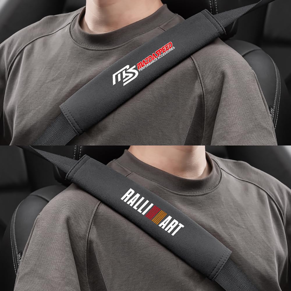 Mugen Car Emblem Seat Belt Covers, Seat Belt Pads, and Seat Belt Shoulders in Suede, Set of 2 [Parallel Import]